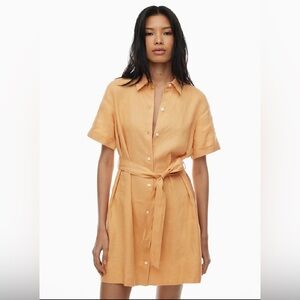 Brand new Aritzia Wilfred Eleta Linen Mini belt dress size L